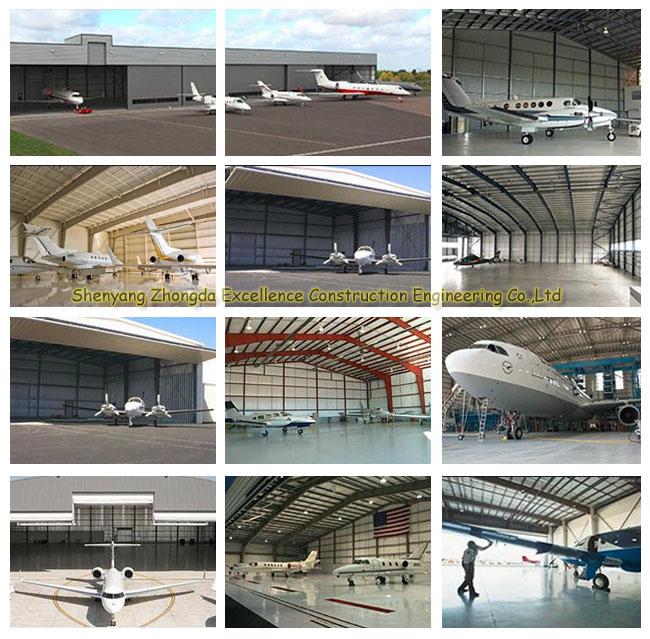 Buen hangar prefabricado de los aviones de la construcción de edificios de marco de la estructura de acero del precio
