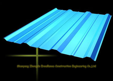 Long Span Color Coated Metal Corrugated Roofing Sheets / PPGI Roof Steel Panels