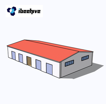Prefabricado de longitud larga de techo simple / doble de pendiente estructura de acero almacén para el almacenamiento