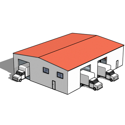 Estructura de acero industrial de Warehouse de la estructura de Peb de la conexión de perno con galvanizar